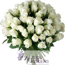 Baltu rožu pušķis: Букет из белых роз. шт. 132.00 €